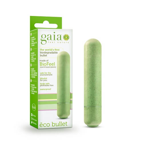 Vibrators, Sex Toy Kits and Sex Toys at Cloud9Adults - Gaia Biodegradable Eco Bullet Vibrator Green - Buy Sex Toys Online