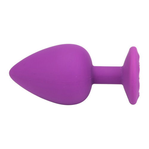 Vibrators, Sex Toy Kits and Sex Toys at Cloud9Adults - Loving Joy Jewelled Silicone Butt Plug Purple -Large - Buy Sex Toys Online