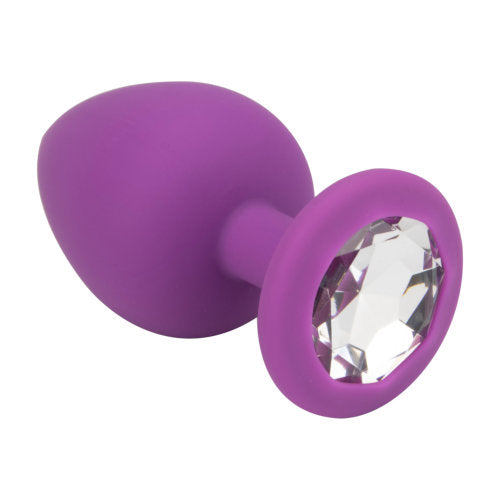 Vibrators, Sex Toy Kits and Sex Toys at Cloud9Adults - Loving Joy Jewelled Silicone Butt Plug Purple -Large - Buy Sex Toys Online