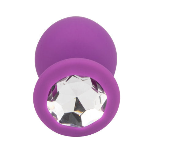 Vibrators, Sex Toy Kits and Sex Toys at Cloud9Adults - Loving Joy Jewelled Silicone Butt Plug Purple -Large - Buy Sex Toys Online