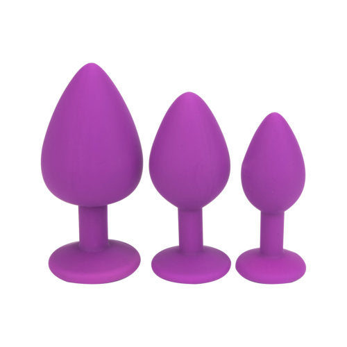 Vibrators, Sex Toy Kits and Sex Toys at Cloud9Adults - Loving Joy Jewelled Silicone Butt Plug Purple -Large - Buy Sex Toys Online