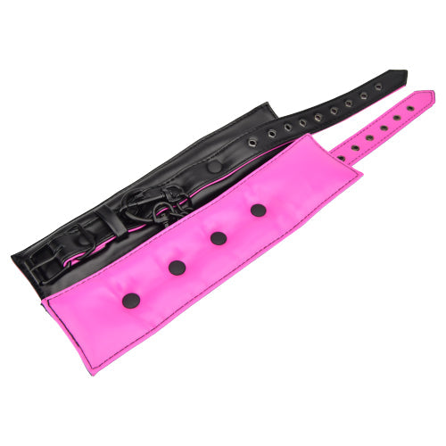 Vibrators, Sex Toy Kits and Sex Toys at Cloud9Adults - Bound to Please Pink & Black Wrist Cuffs - Buy Sex Toys Online