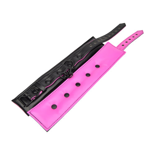 Vibrators, Sex Toy Kits and Sex Toys at Cloud9Adults - Bound to Please Pink & Black Ankle Cuffs - Buy Sex Toys Online