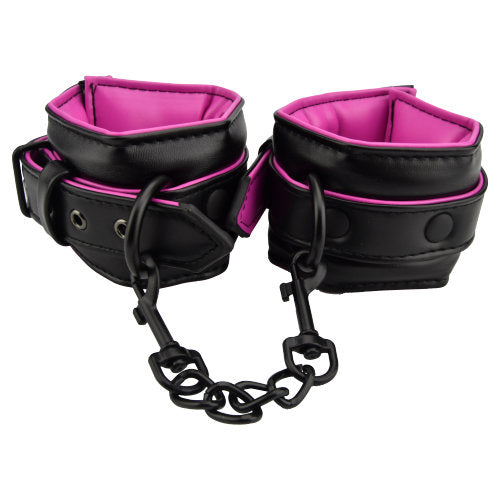 Vibrators, Sex Toy Kits and Sex Toys at Cloud9Adults - Bound to Please Pink & Black Ankle Cuffs - Buy Sex Toys Online