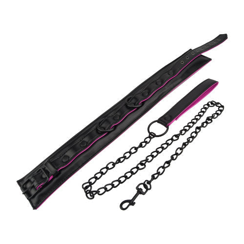 Vibrators, Sex Toy Kits and Sex Toys at Cloud9Adults - Bound to Please Pink & Black Bondage Collar & Leash - Buy Sex Toys Online