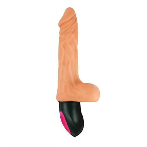 Vibrators, Sex Toy Kits and Sex Toys at Cloud9Adults - Realistic Warming 6.5 inch Vibrating Dildo with Balls Vanilla - Buy Sex Toys Online