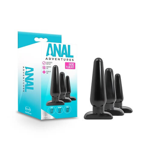 Vibrators, Sex Toy Kits and Sex Toys at Cloud9Adults - Anal Adventures Basic Plug Kit Black - Buy Sex Toys Online