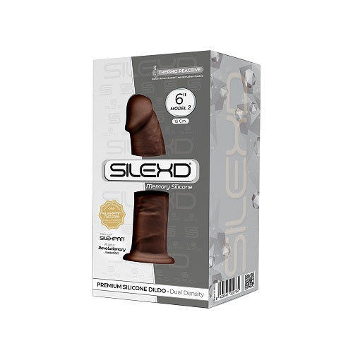 Vibrators, Sex Toy Kits and Sex Toys at Cloud9Adults - SilexD 6 inch Realistic Silicone Dual Density Dildo with Suction Cup Brown - Buy Sex Toys Online