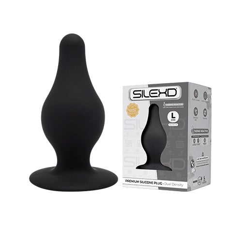 Vibrators, Sex Toy Kits and Sex Toys at Cloud9Adults - SilexD Dual Density Tapered Silicone Butt Plug Large - Buy Sex Toys Online