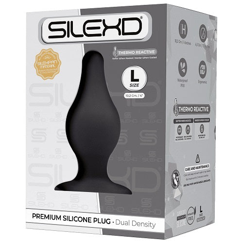 Vibrators, Sex Toy Kits and Sex Toys at Cloud9Adults - SilexD Dual Density Tapered Silicone Butt Plug Large - Buy Sex Toys Online