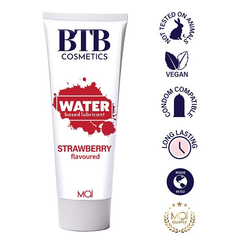 Vibrators, Sex Toy Kits and Sex Toys at Cloud9Adults - BTB Water Based Lubricant Strawberry 100ml - Buy Sex Toys Online