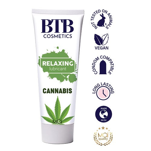 Vibrators, Sex Toy Kits and Sex Toys at Cloud9Adults - BTB Water Based Cannabis Lubricant 100ml - Buy Sex Toys Online