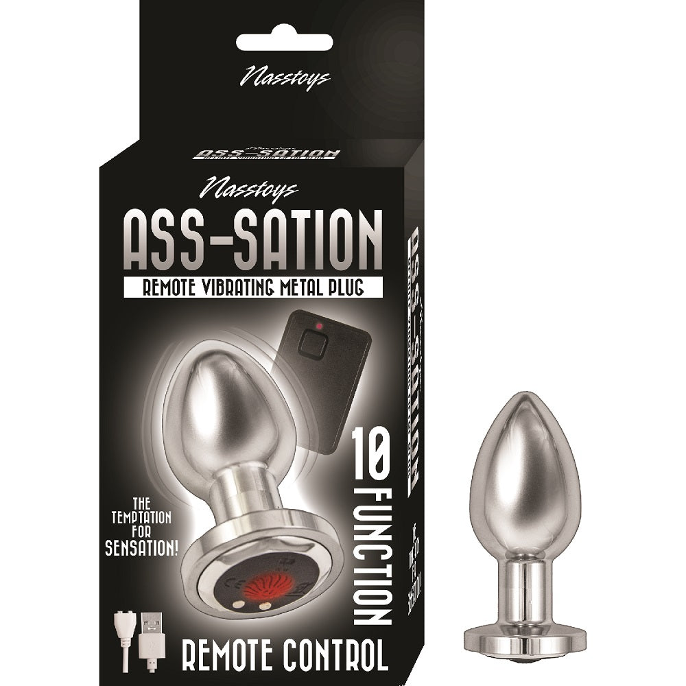 Vibrators, Sex Toy Kits and Sex Toys at Cloud9Adults - Ass-Sation Remote Controlled Vibrating Metal Butt Plug Silver - Buy Sex Toys Online