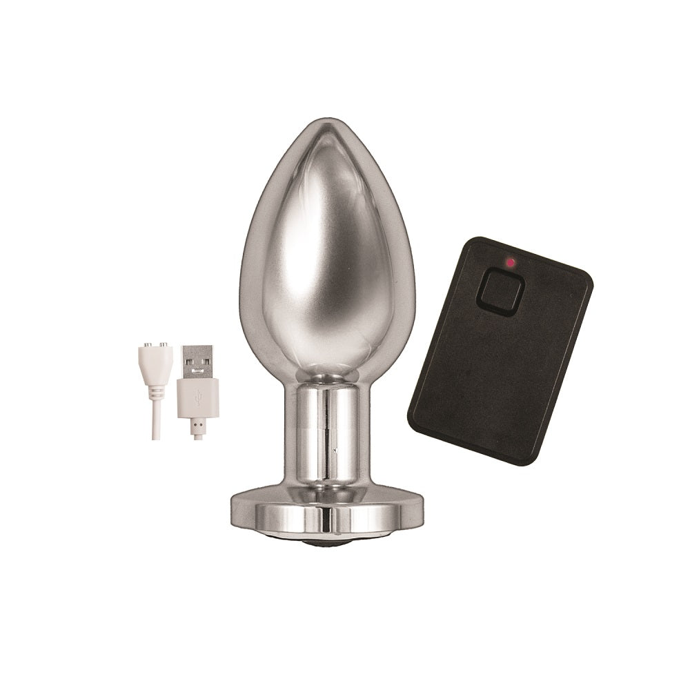 Vibrators, Sex Toy Kits and Sex Toys at Cloud9Adults - Ass-Sation Remote Controlled Vibrating Metal Butt Plug Silver - Buy Sex Toys Online