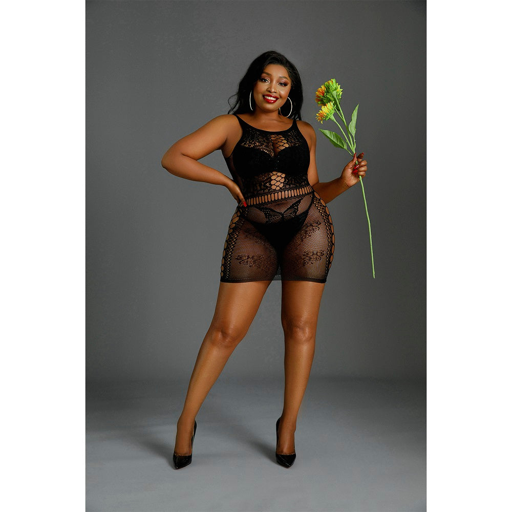 Vibrators, Sex Toy Kits and Sex Toys at Cloud9Adults - Moonlight Black Cut Out Floral Mini Dress Plus Size - Buy Sex Toys Online