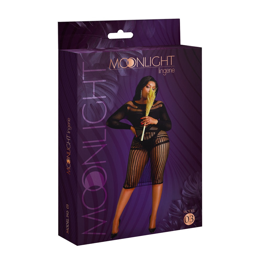 Vibrators, Sex Toy Kits and Sex Toys at Cloud9Adults - Moonlight Long Sleeve Lace Dress Black Plus Size - Buy Sex Toys Online