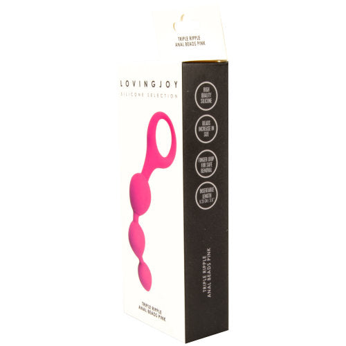 Vibrators, Sex Toy Kits and Sex Toys at Cloud9Adults - Loving Joy Triple Ripple Anal Beads-Pink - Buy Sex Toys Online