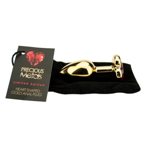 Vibrators, Sex Toy Kits and Sex Toys at Cloud9Adults - Precious Metals Heart Shaped Butt Plug-Gold - Buy Sex Toys Online