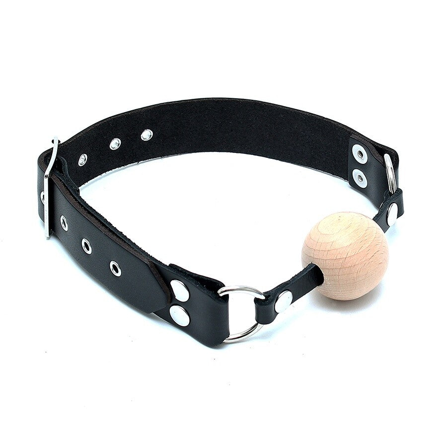 Vibrators, Sex Toy Kits and Sex Toys at Cloud9Adults - Leather Gag With Wooden Ball - Buy Sex Toys Online