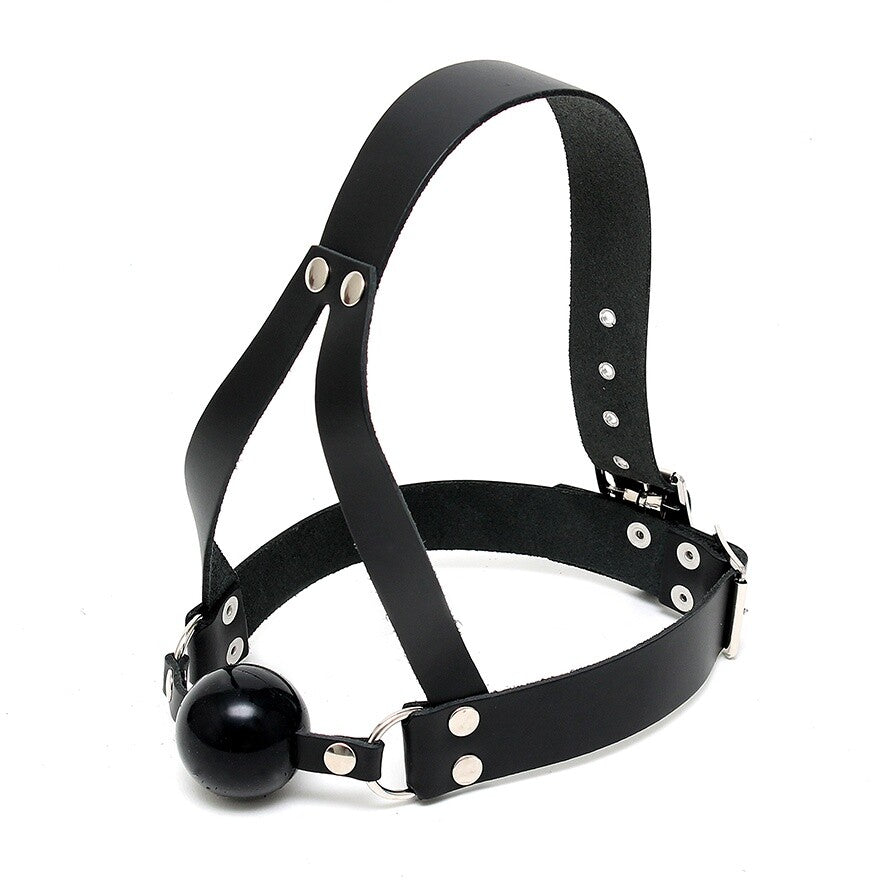 Vibrators, Sex Toy Kits and Sex Toys at Cloud9Adults - Leather Ball Gag And Head Harness - Buy Sex Toys Online