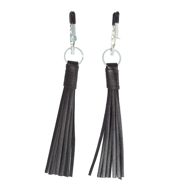 Vibrators, Sex Toy Kits and Sex Toys at Cloud9Adults - Nipple Clamps With Black Leather Tassels - Buy Sex Toys Online