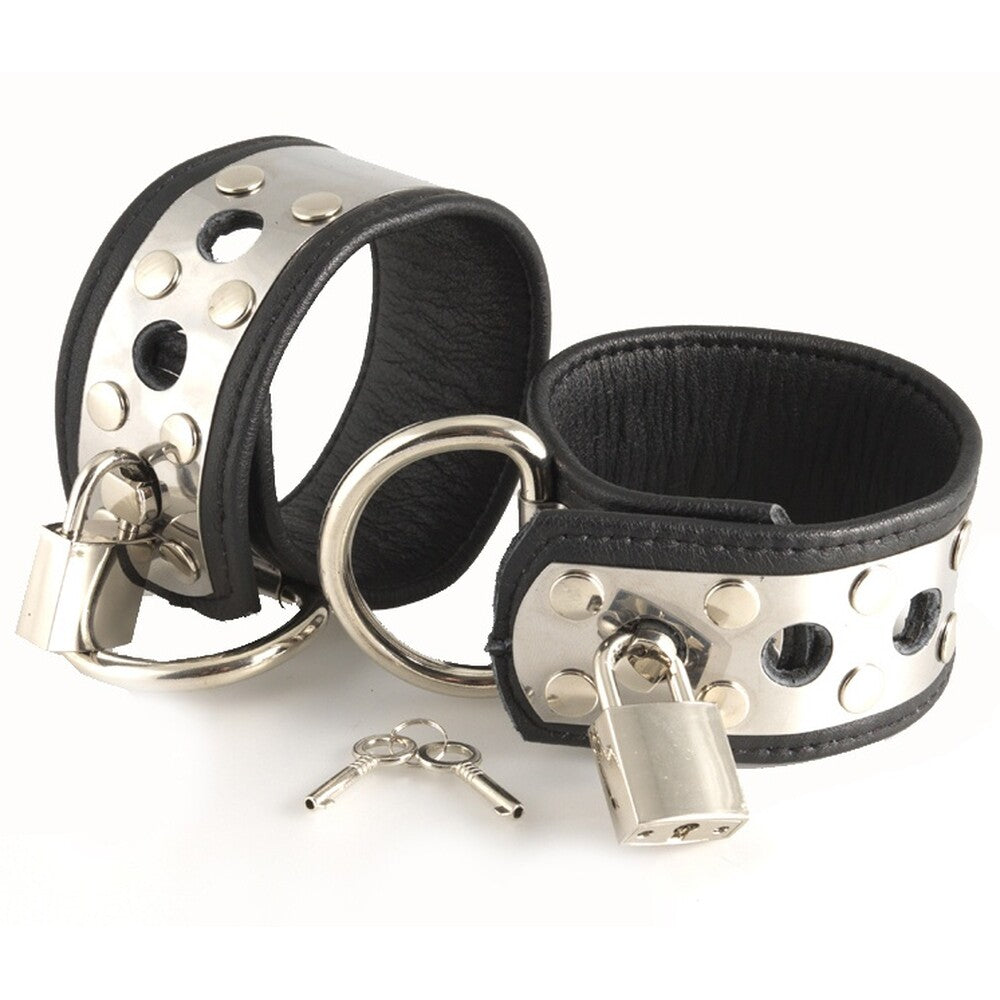 Vibrators, Sex Toy Kits and Sex Toys at Cloud9Adults - Leather Wrist Cuffs With Metal And Padlocks - Buy Sex Toys Online