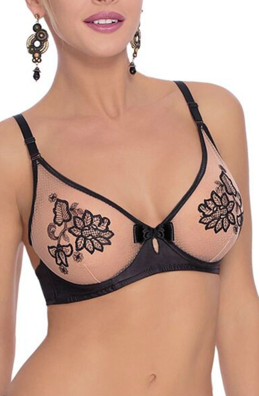 Vibrators, Sex Toy Kits and Sex Toys at Cloud9Adults - Roza Mehendi Soft Cup Bra Black - Buy Sex Toys Online
