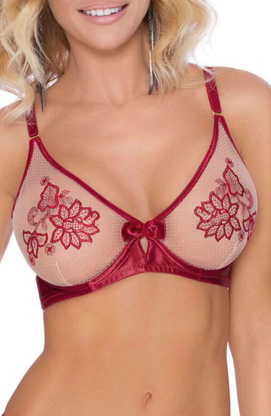 Vibrators, Sex Toy Kits and Sex Toys at Cloud9Adults - Roza Mehendi Soft Cup Bra Claret - Buy Sex Toys Online